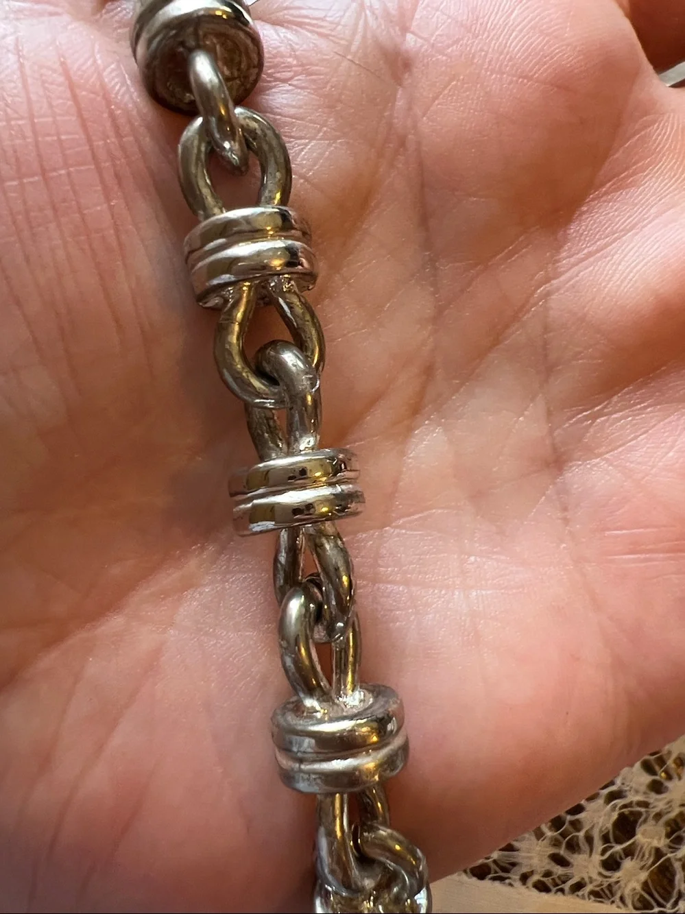 Heavy Sterling Silver plated chunky choker necklace